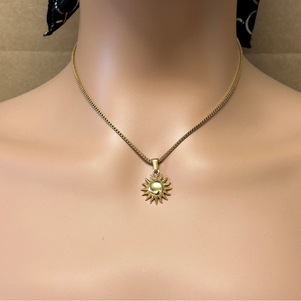 Celestial Gold Sun Pendant Necklace